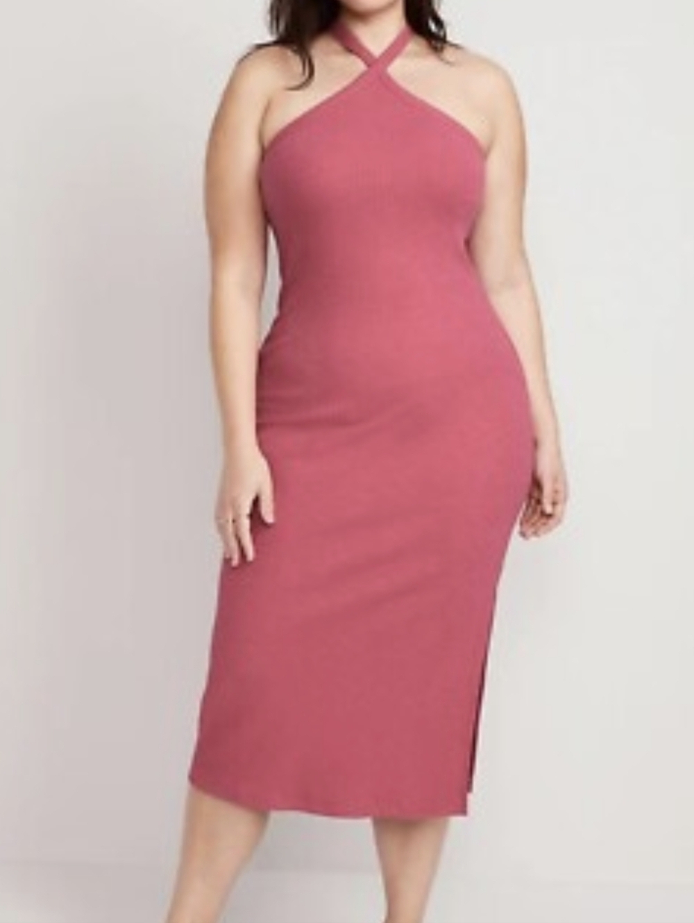Old Navy Pink Halter Midi Dress